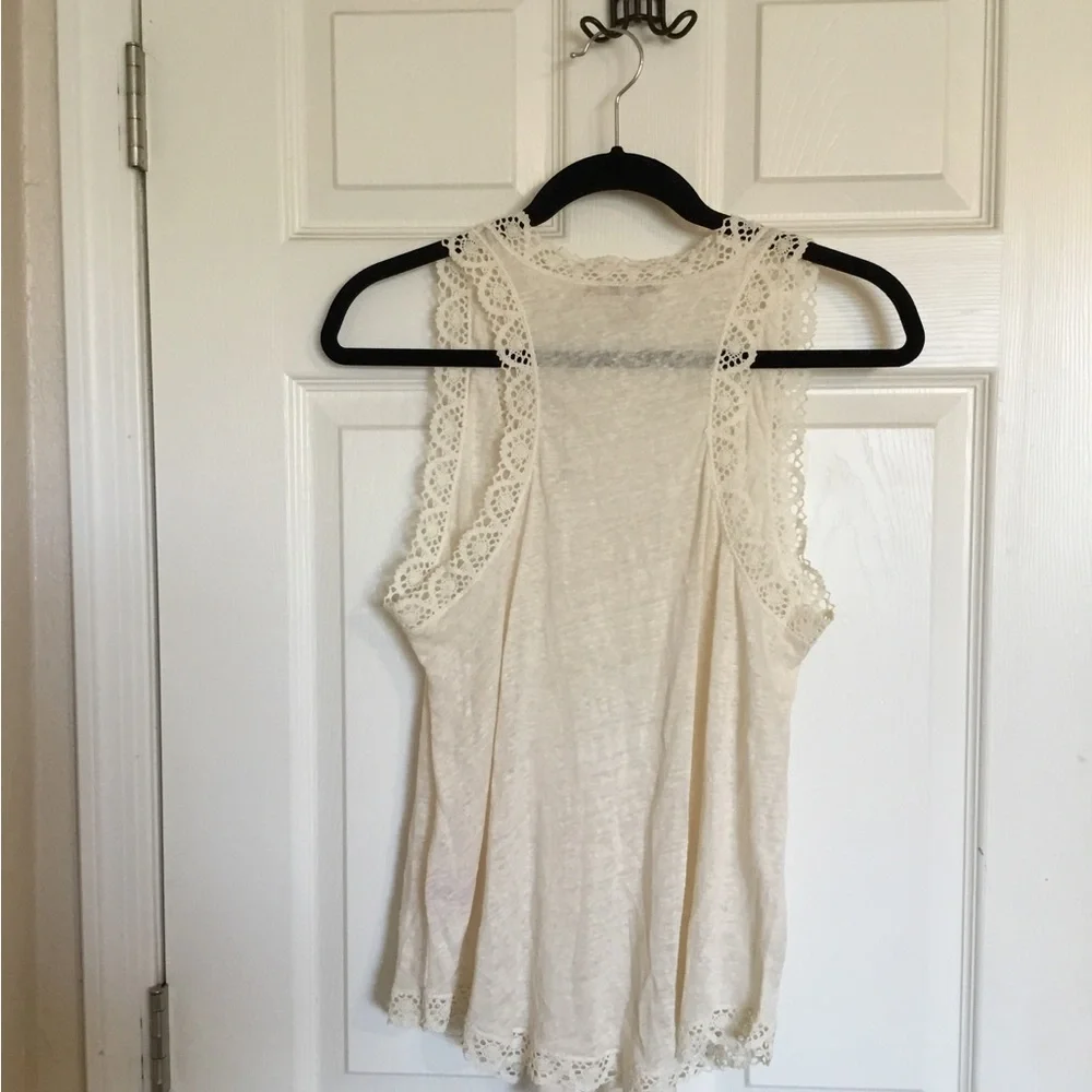Calypso St. Barth Linen Sleeveless Cream Top Sz.S - Picture 2 of 9